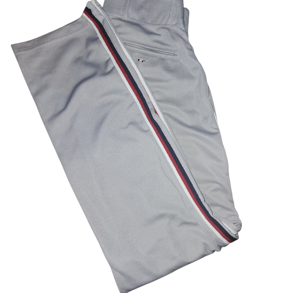 Men's Alleson Gray Pants with Red, White, And Blue Pipping